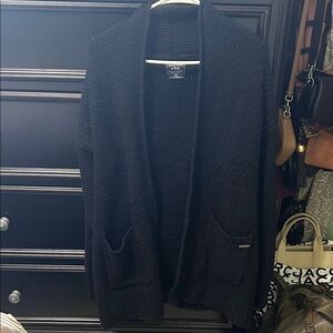 Abercrombie & Fitch Black Shawl Collar Knit Cardigan